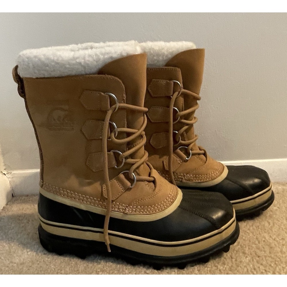 Men's SOREL Caribou Waterproof Insulated Winter Boots, 1002871 /Buff  ‎ Size 8